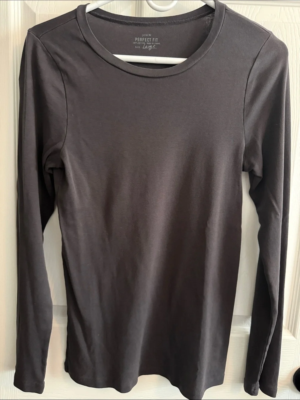 J. Crew Black Long-Sleeve Crewneck Top